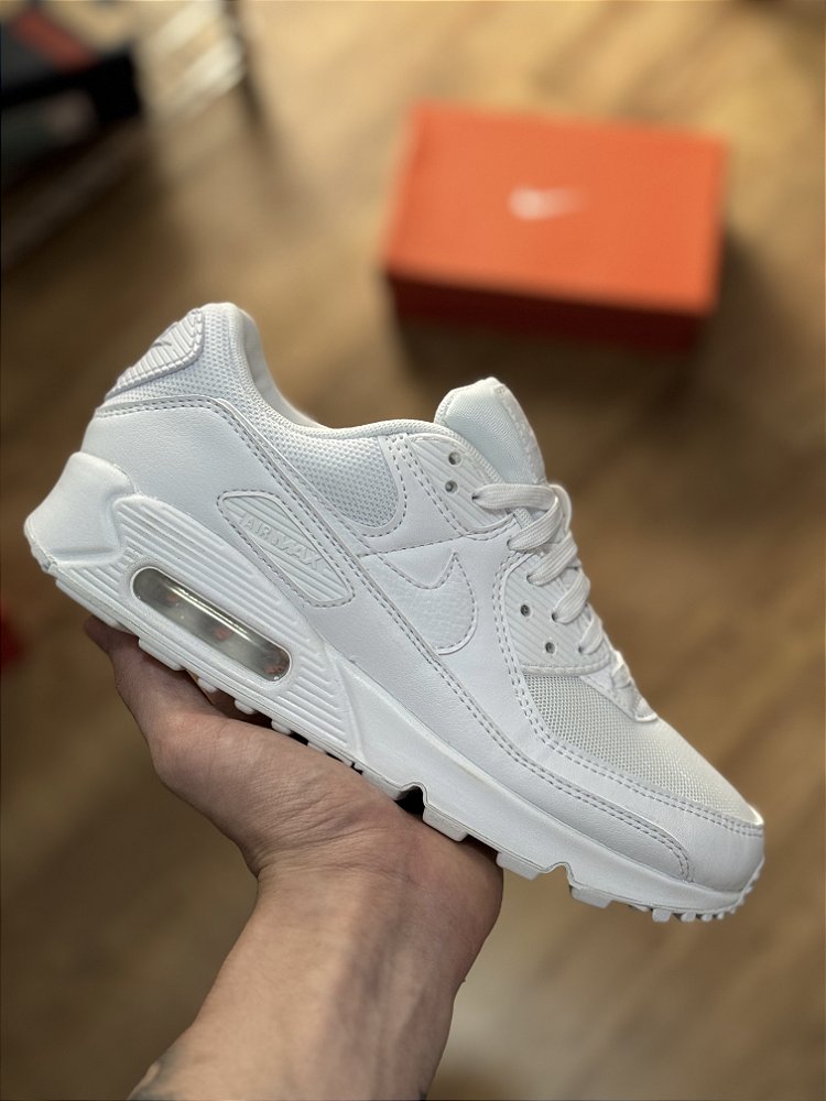 AIR MAX 90 LEATHER GS White white Corre de Rua