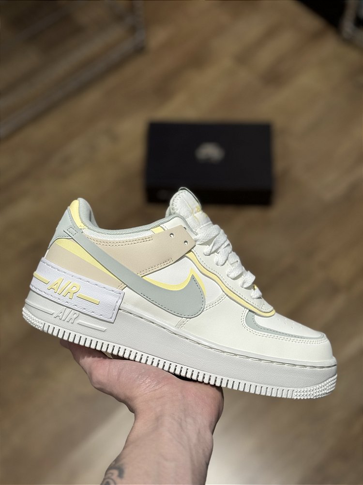 nike air force 1 shadow white gold silver