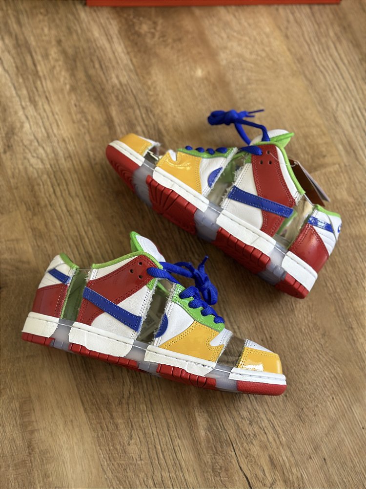 靴 NIKE SB DUNK LOW OB QS DUNK LOW SB CINZA/ BCO/ PTO - WC SHOES