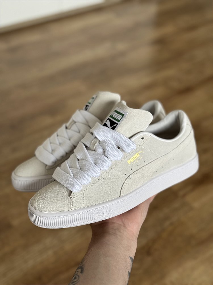 PUMA SUEDE XXI (cinza) + FAT LACE - Corre de Rua