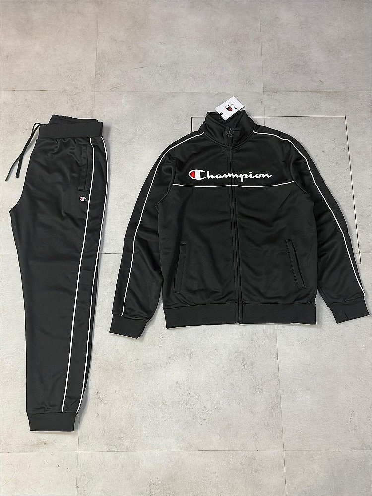 CONJUNTO PUMA TRACKSUIT (preto/cinza) - Corre de Rua