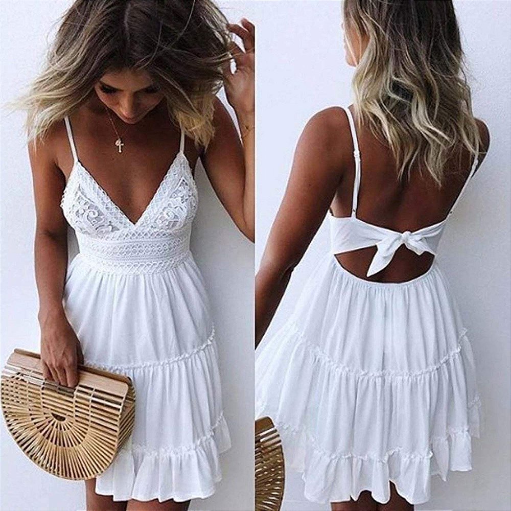 vestido branco curto rodado