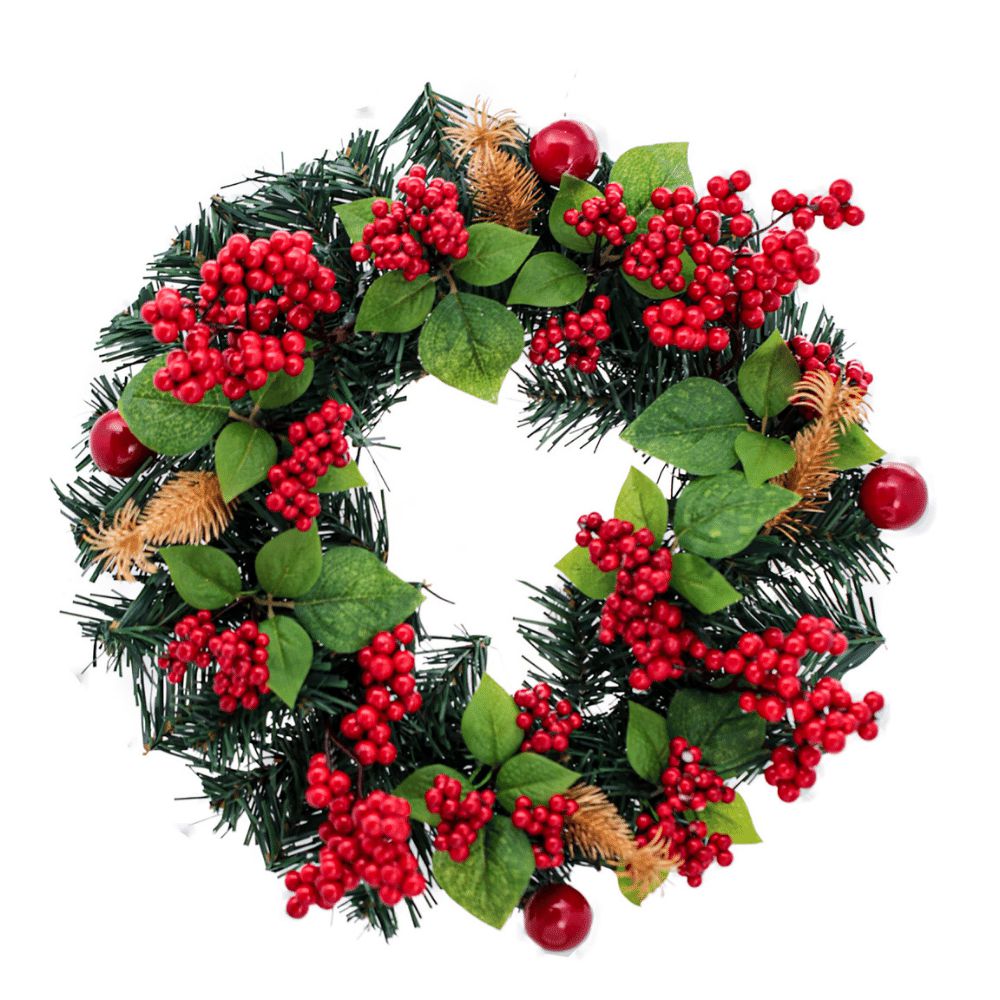 Guirlanda Natal 30cm Berries Enfeite Porta Decoracao Natalina Luxo Premium Verde Vermelho - Venicci Guirlanda Natal 30cm Berries Enfeite Porta Decoracao Natalina Luxo Premium Verde Vermelho - Venicci
