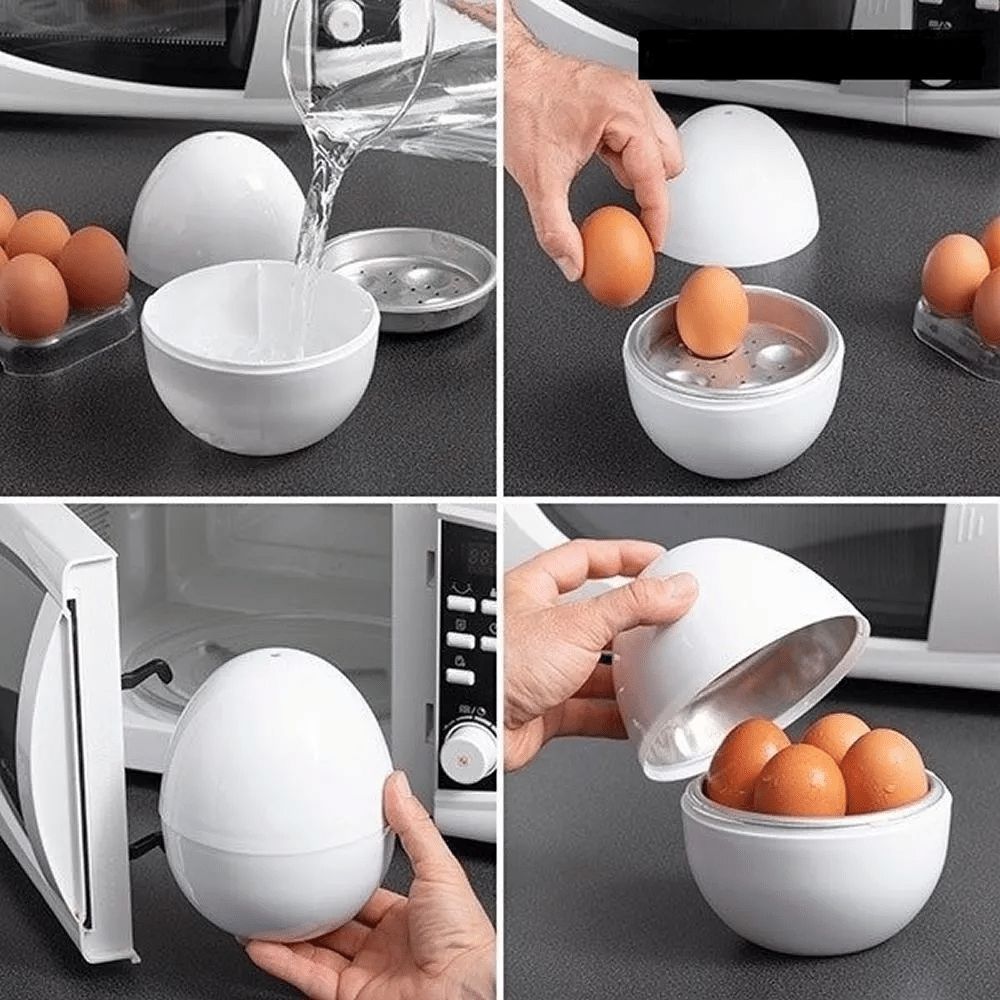 Pote Para Cozinhar Ovo à Vapor Microondas 4 Ovo Cozido Perfeito Egg