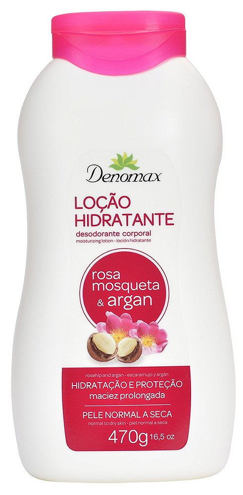 Loção Desodorante Hidratante Rosa Mosqueta e Argan Denomax 470g - Loja  Virtual Vinilady