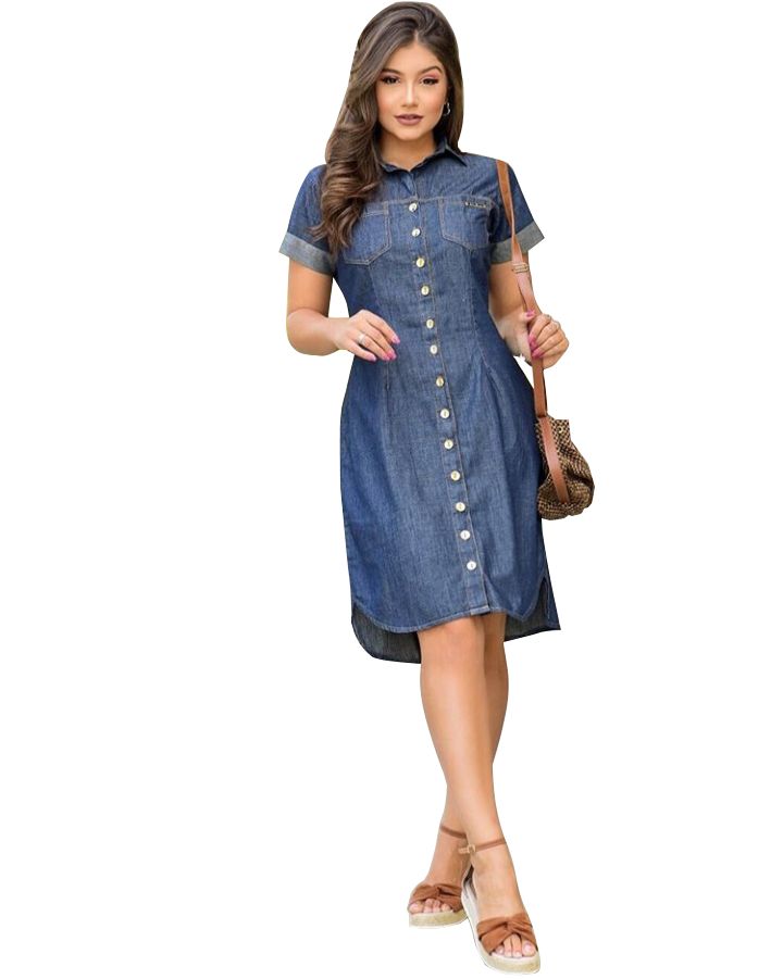 vestido soltinho jeans