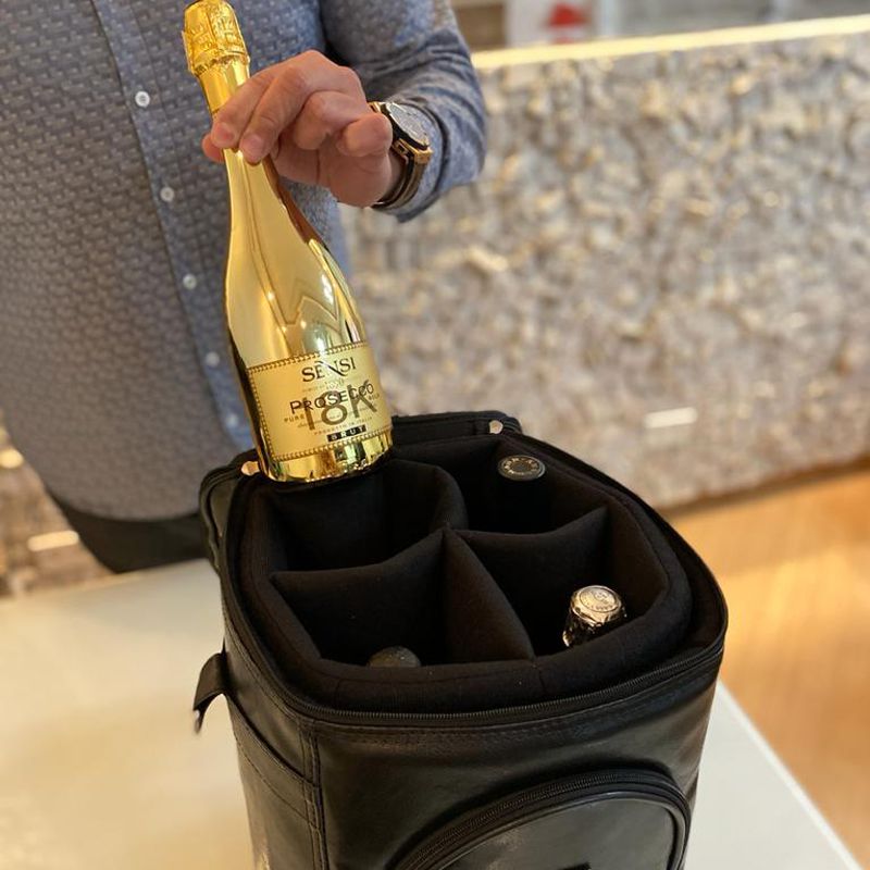 Bolsa Térmica Wine Bag Deluxe para 2 ou 4 Garrafas de Vinho Preto GPT3