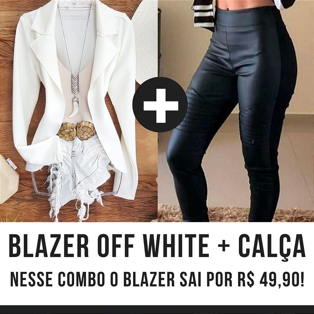 black blazer off white