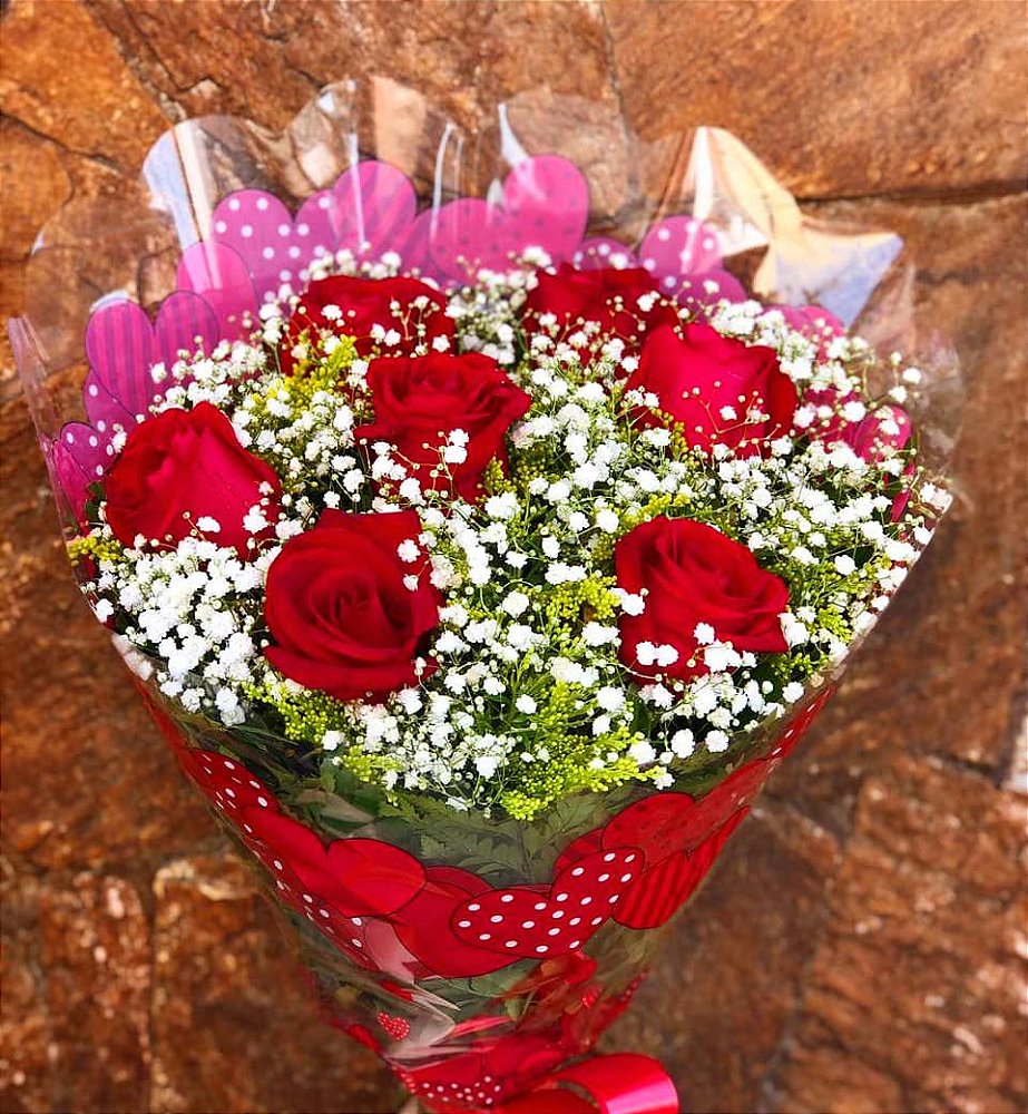 Buquê de 6 Rosas Coloridas ou Vermelhas | Floricultura BH - Floricultura  BH, Cestas de Flores BH, Buquê de Flores BH