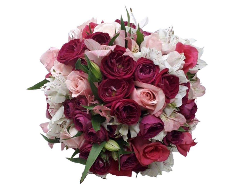 Buquê de Noiva com Mini Rosas, Rosas e Astromélias - Floricultura BH,  Cestas de Flores BH, Buquê de Flores BH