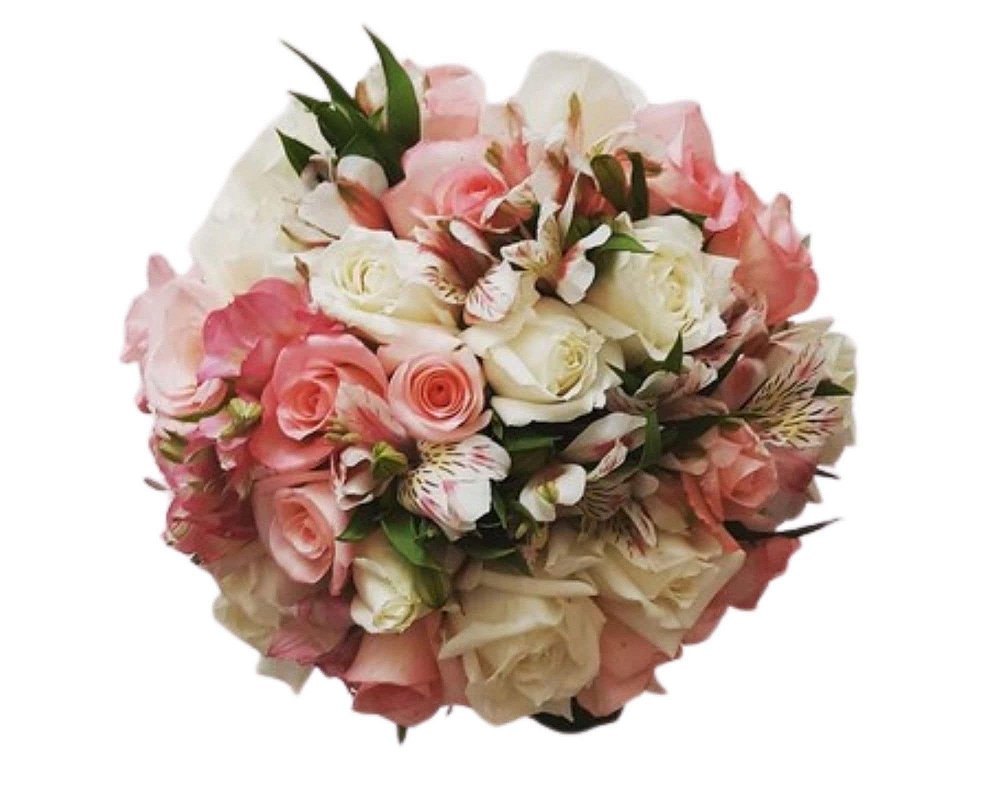 Buquê de Rosas Rosas e Brancas com Astromélias | Flora BH - Floricultura  BH, Cestas de Flores BH, Buquê de Flores BH