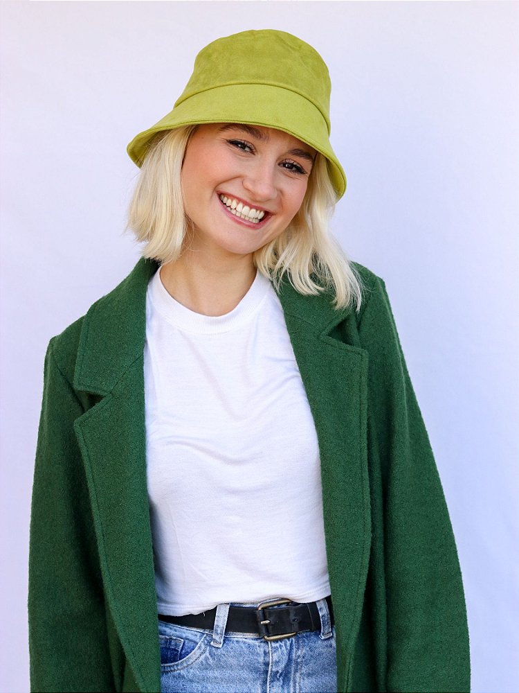 Bucket Hat Suede Verde Abacate - G. Offer® Acessórios