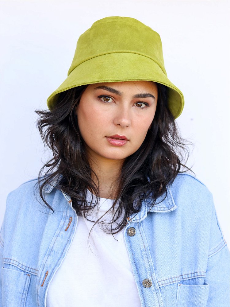 Bucket Hat Suede Verde Abacate - G. Offer - Acessórios de Cabelo