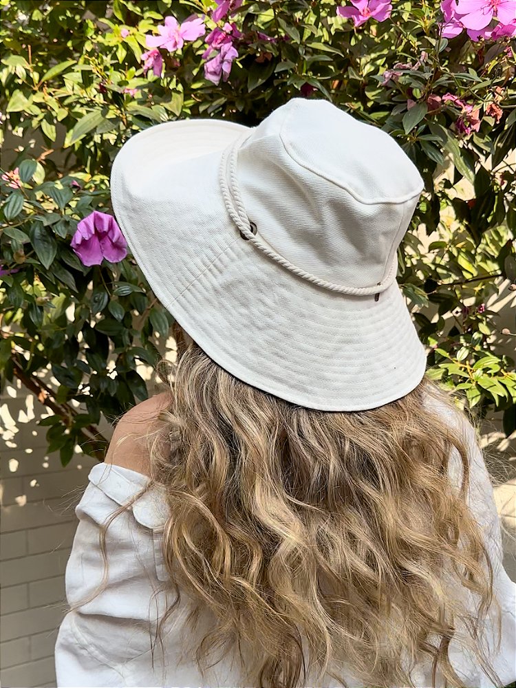 Bucket Hat Sarja Off White com Cordão - G. Offer® Acessórios