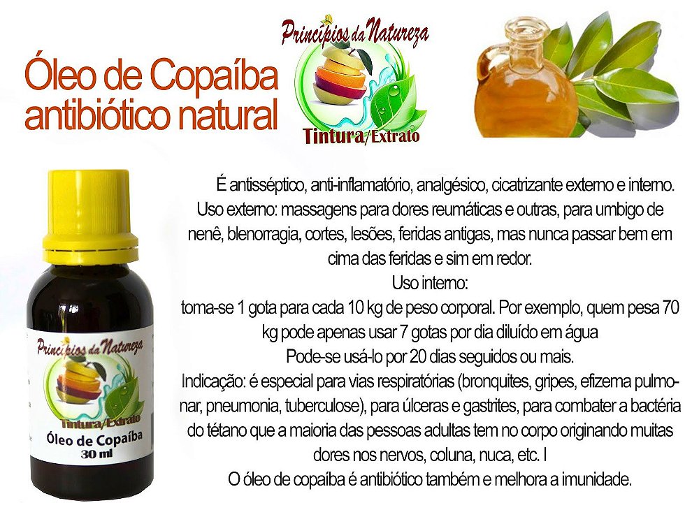 Óleo de Copaíba 30 ml - Princípios da Natureza Atacado