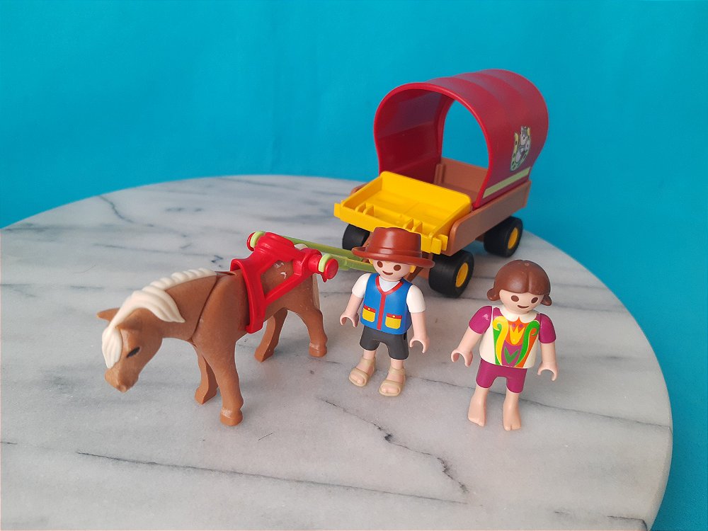 Playmobil 5228 country parcial, carroça puxada por ponei , usado - Taffy  Shop - Brechó de brinquedos