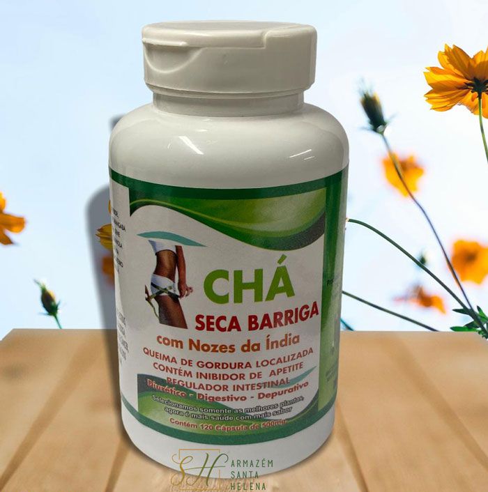 Chá Seca Barriga Com Nozes Da India CHÁ SECA BARRIGA COM NOZES DA ÍNDIA 500MG 120 CÁPSULAS - VIDA ERVAS