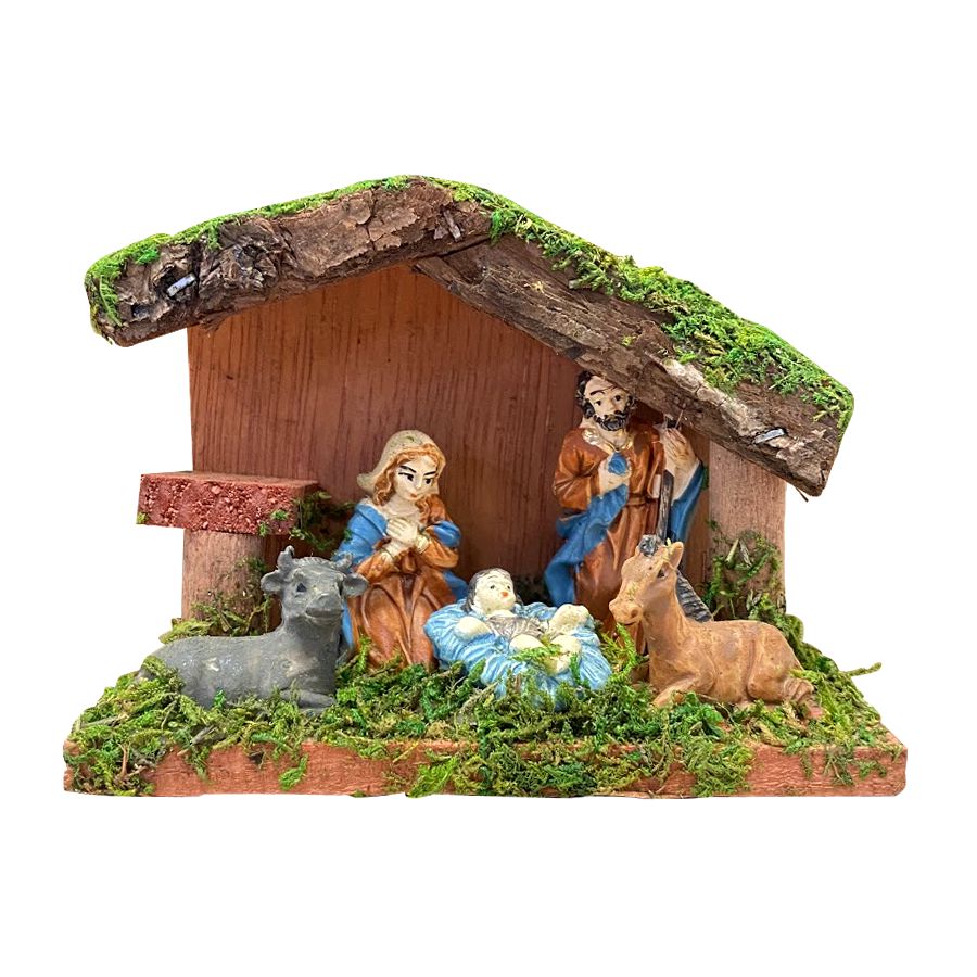 Enfeite de Natal Presépio em Resina e Madeira 12x5x9cm - Rizzo - Rizzo Embalagens Enfeite de Natal Presépio em Resina e Madeira 12x5x9cm - Rizzo - Rizzo Embalagens