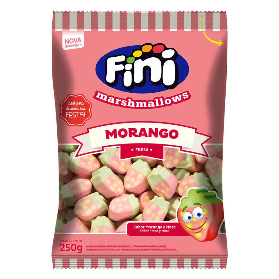 Marshmallow Forma de Morango - 1 unidade Pct. c/ 250g - Fini - Rizzo -  Embalagens e Festas | Rizzo Embalagens e Festas