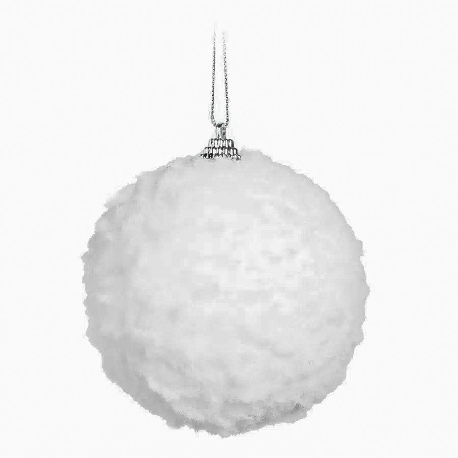 Bola de Árvore de Natal Nevada Branca - 10 cm - “Nevada Branca” - Rizzo Embalagens Bola de Árvore de Natal Nevada Branca - 10 cm - “Nevada Branca” - Rizzo Embalagens