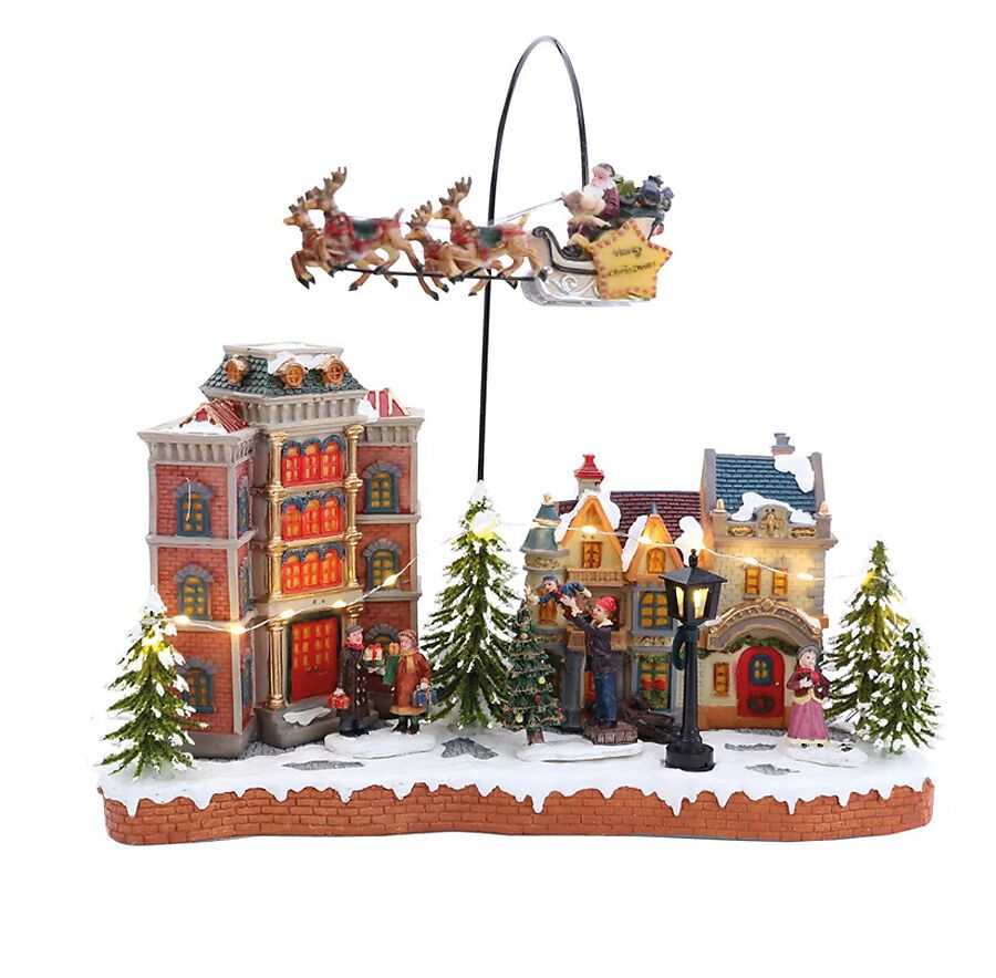 Cenário Decorativo de Natal - Cidade Natalina Noel no Trenó - 1 unidade - Cromus - Rizzo - Rizzo Embalagens Cenário Decorativo de Natal - Cidade Natalina Noel no Trenó - 1 unidade - Cromus - Rizzo - Rizzo Embalagens
