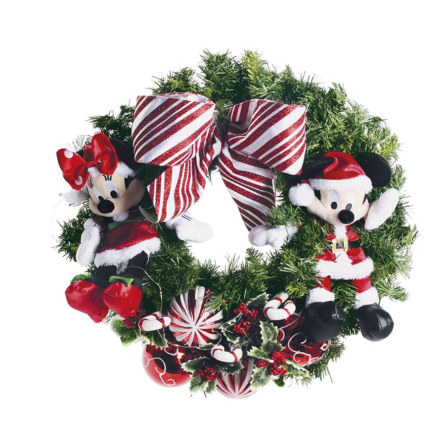 Guirlanda Decorada Mickey e Minnie 60cm - 01 unidade - Natal Disney -  Cromus - Rizzo Embalagens - Rizzo Embalagens