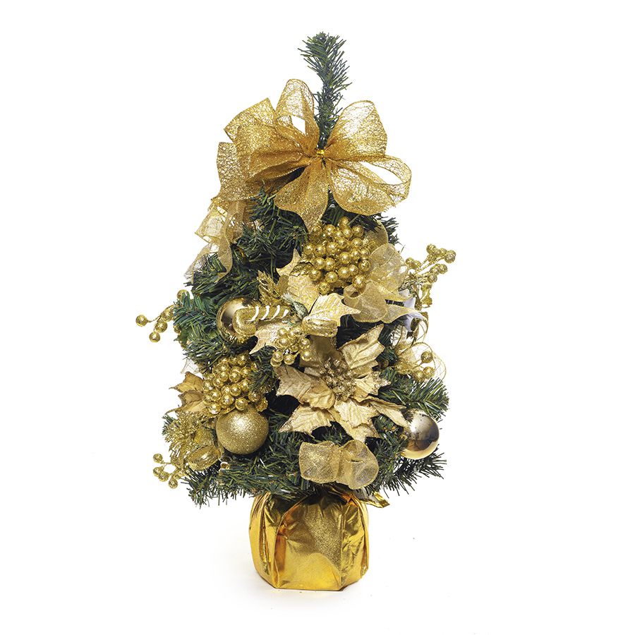 Mini Árvore Decorada Ouro 60cm - 01 unidade - Cromus Natal - Rizzo Emb -  Rizzo Embalagens
