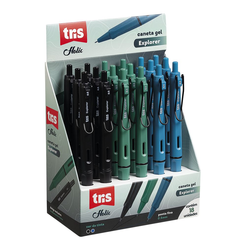 Caneta Gel Tris Holic Explorer 0.5 - Papelaria Grafitte