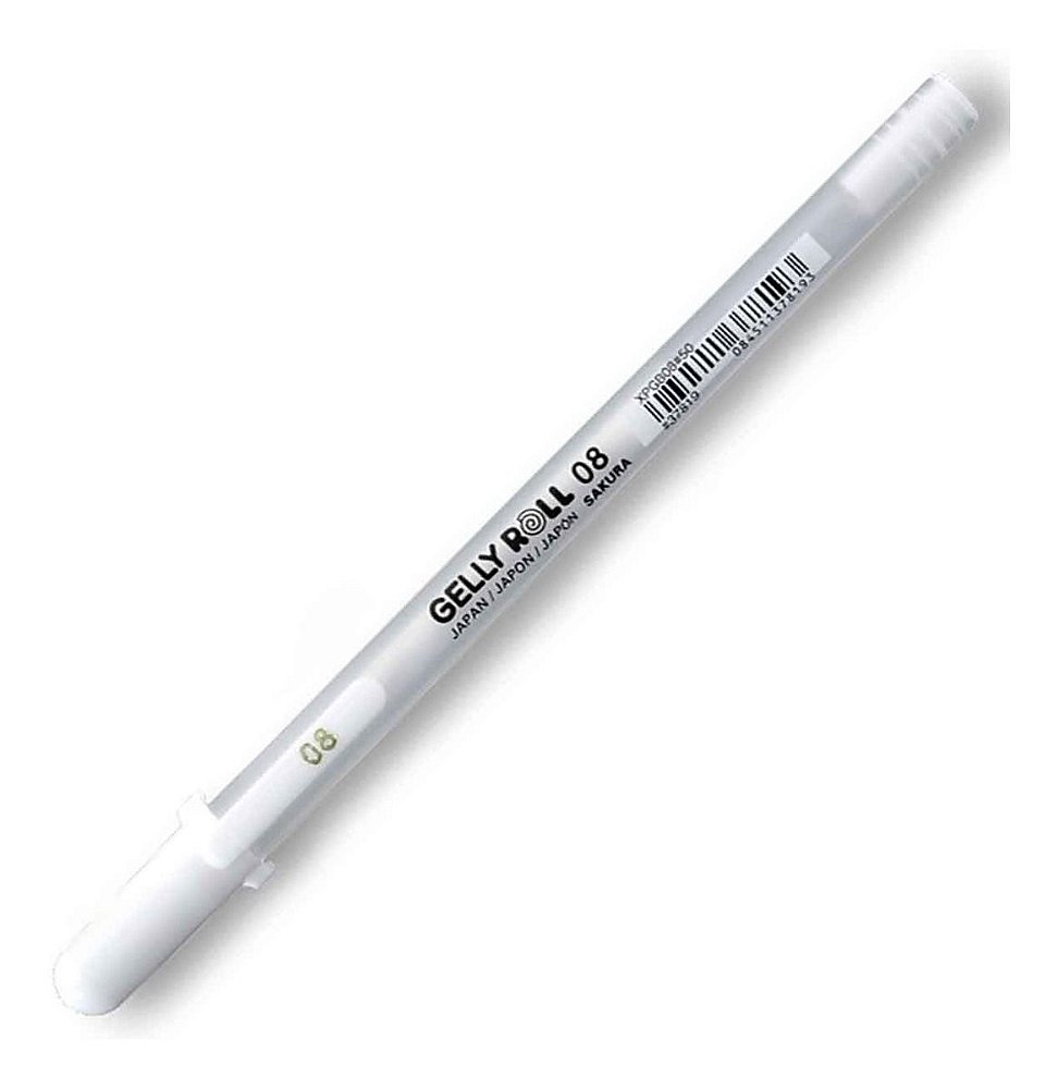 sakura white gelly roll pen