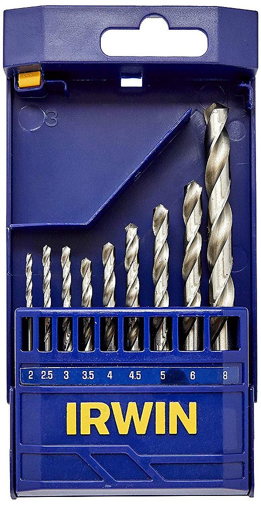 Jogo de Brocas IRWIN Aço Rápido - 09 PEÇAS 2 ATÉ 8 MM - REF: 1865310