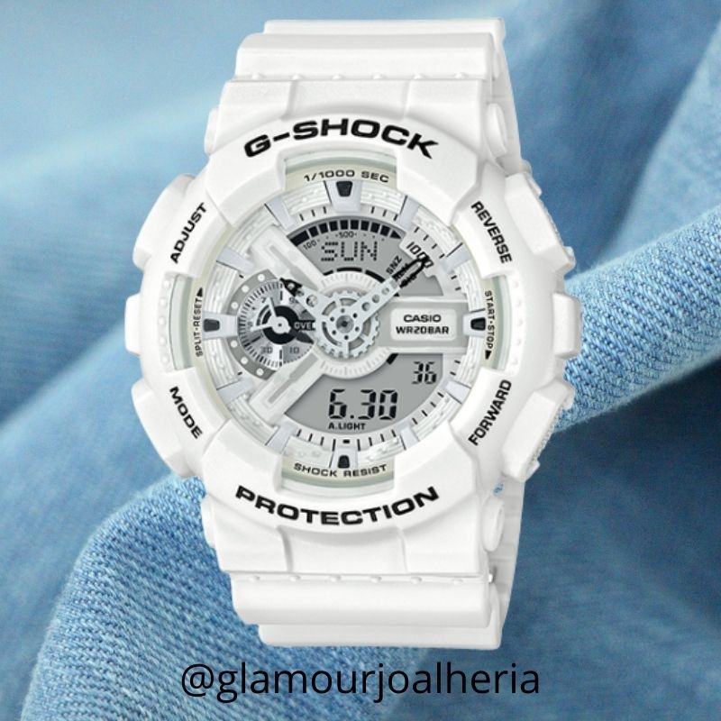 Relógio Casio G-Shock Protection Branco GA-110MW-7ADR - GLAMOUR JOIAS E ...