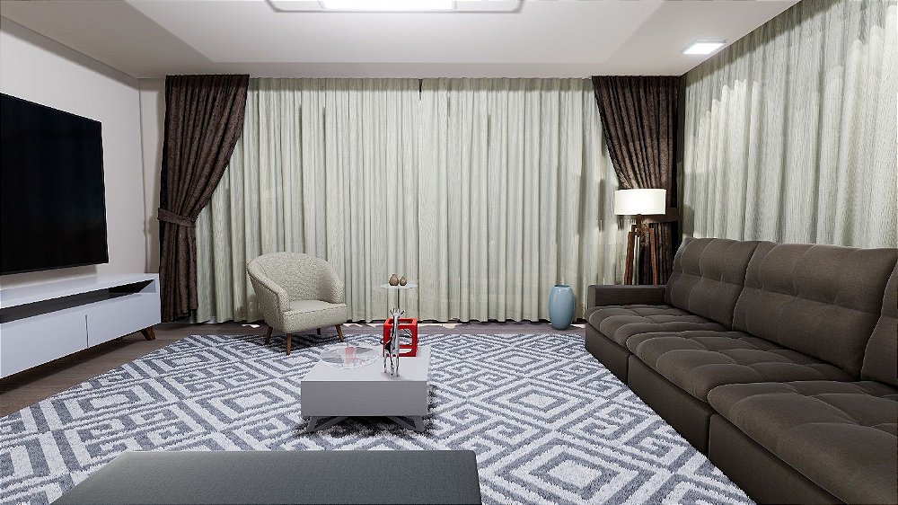 Tecido para Cortina American Madras Cru - Largura 2,90m - AME-45