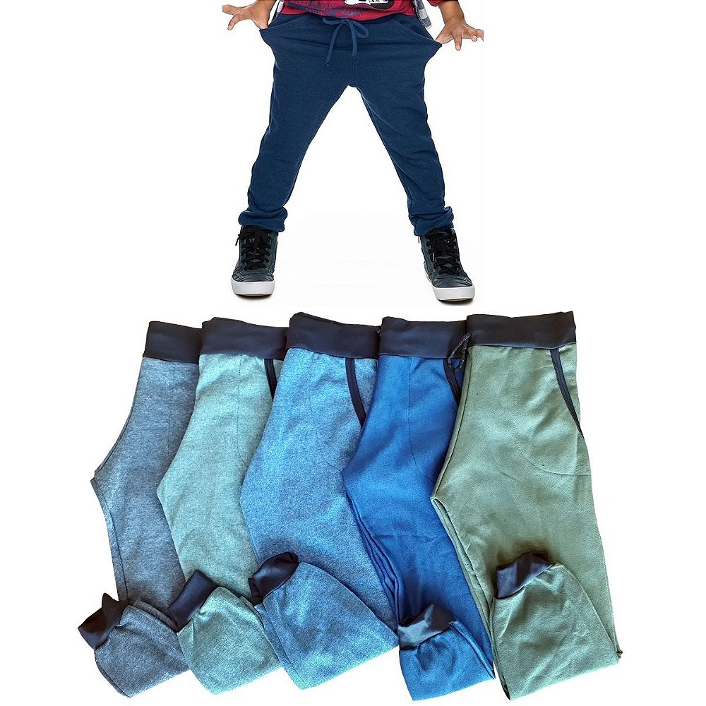 calça moletinho jeans infantil