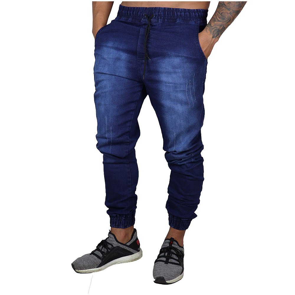 calça jeans azul escuro masculino