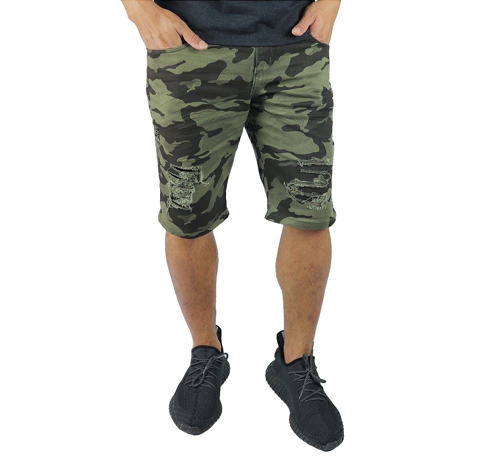 short branco masculino rasgado