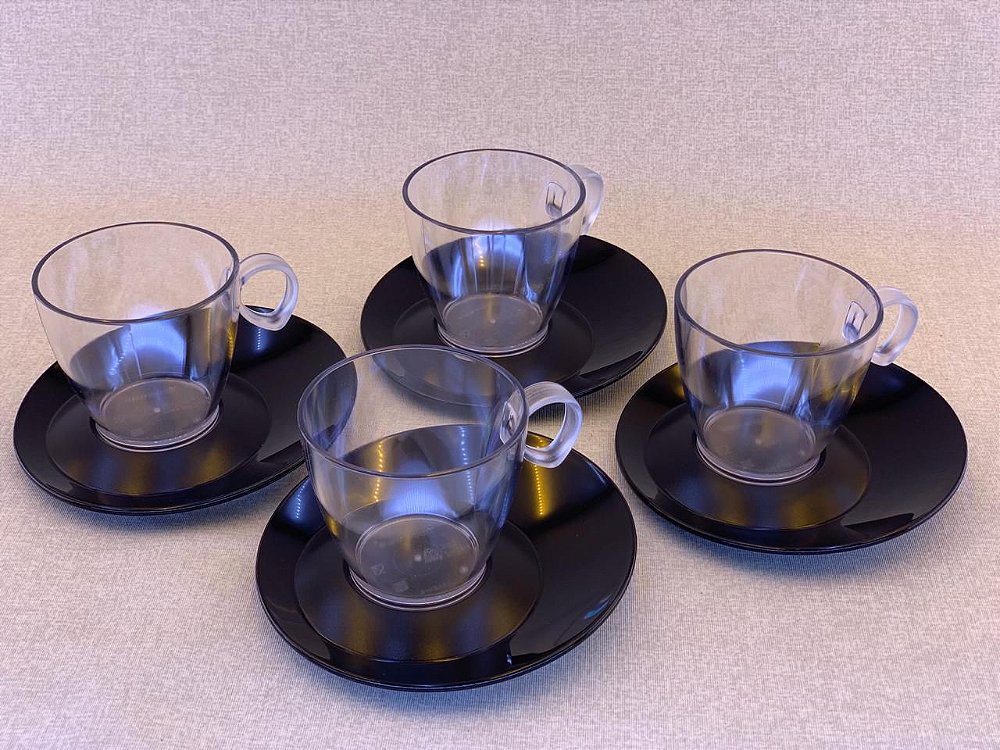 Tupperware Kit xícaras Design 180 ml Transparente e Preto ...