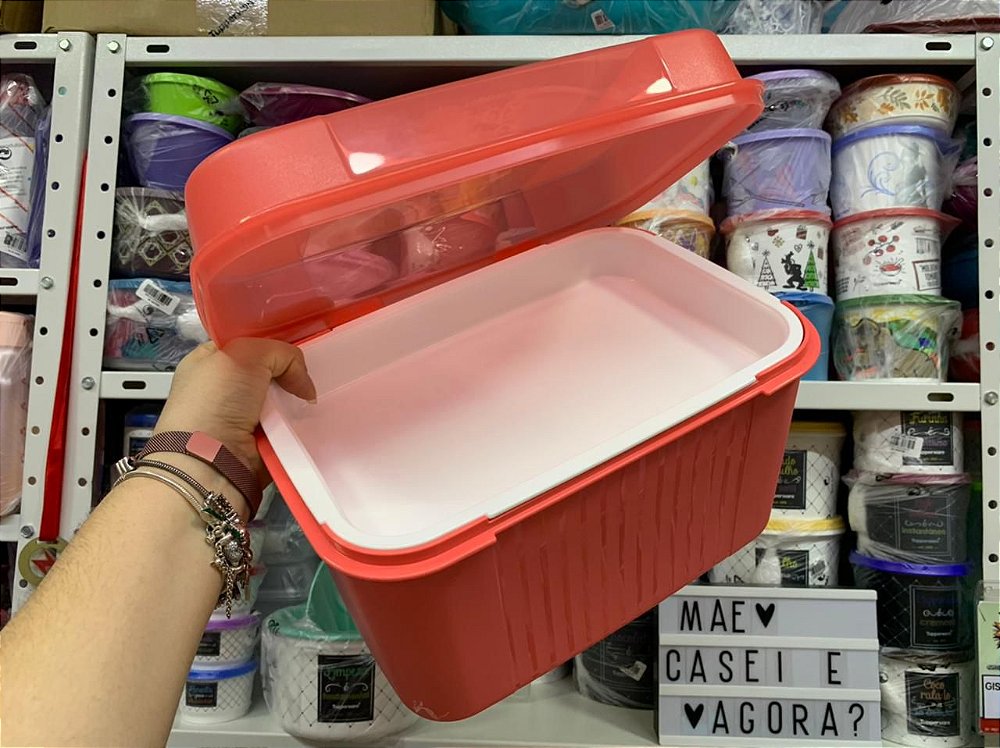 Visual Box com Bandeja Tupper Pets 4,5 L Mãe, Casei e Agora?Tupperware!