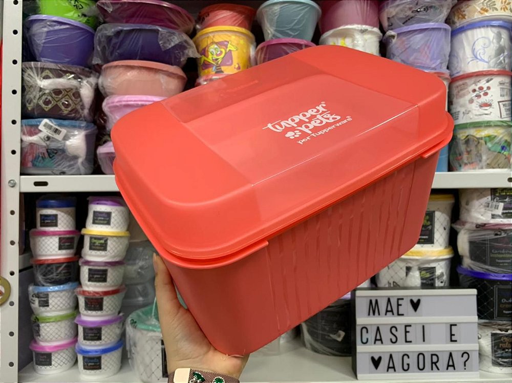 Visual Box com Bandeja Tupper Pets 4,5 L Mãe, Casei e Agora?Tupperware!