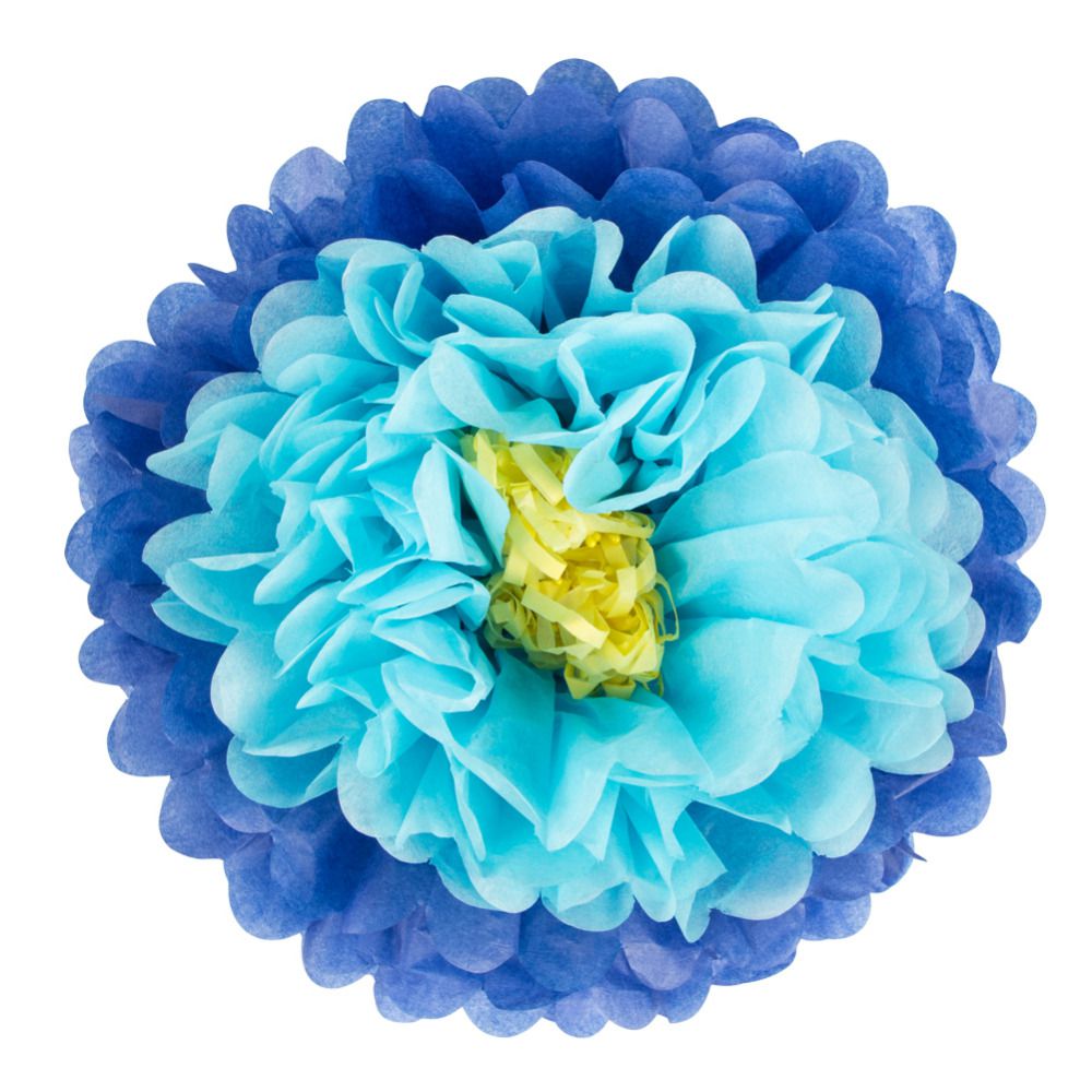 Flores de Papel 30 cm - Azul (3 unidades - Desmontadas) - PAPER KIDS - Loja  de artigos de festa - Online Guarulhos SP