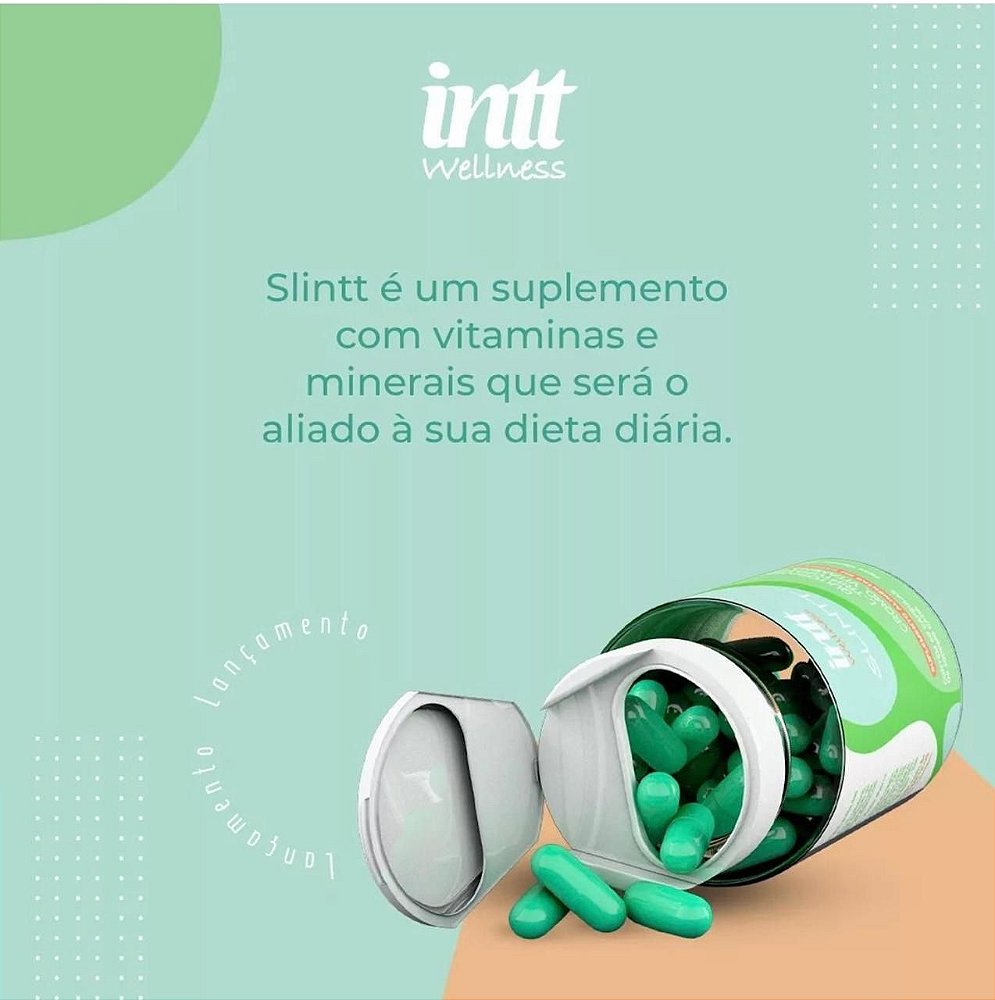 Suplemento Alimentar VitamÍnico E Mineral Slintt Com 60 CÁpsulas Intt Wellness Ninguém Vai 8171