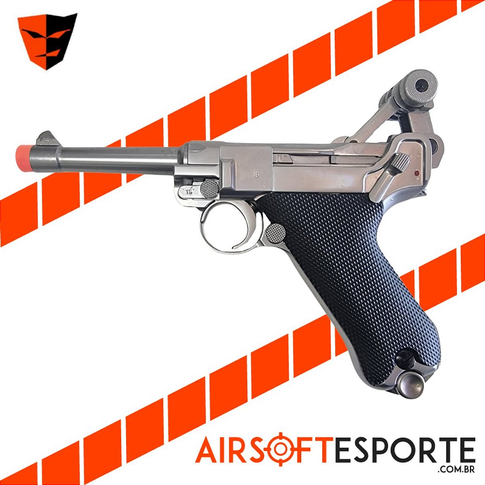 Pistola Airsoft We Gbb Luger P08 Gbb 4" Silver