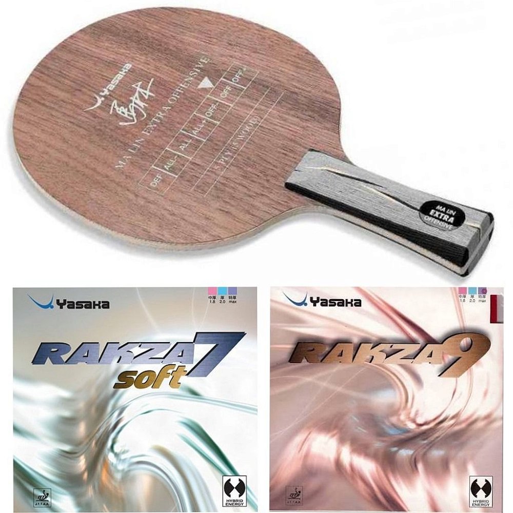 COMBO - Raquete Yasaka Ma Lin Extra Offensive + Borrachas Rakza 9 e Rakza 7  Soft + Sidetape - Tênis de Mesa Store - Loja de Produtos para Tênis de Mesa  e Ping Pong