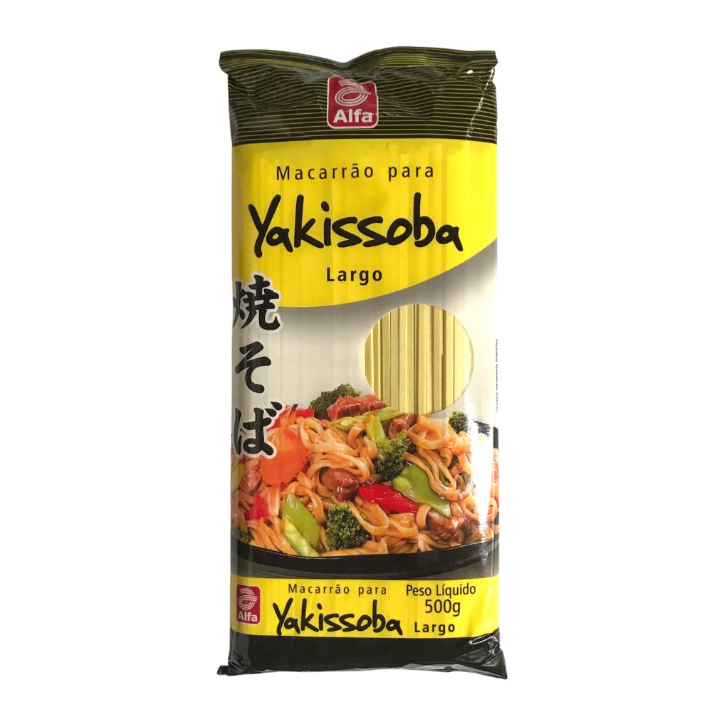 Macarrão para Yakisoba Largo 500g Alfa - Loja Ikebana® Produtos Orientais