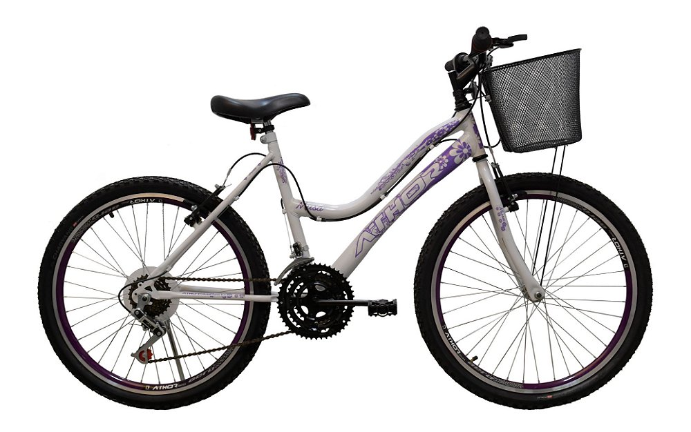 Bicicleta feminina aro 26 athor musa 18v aro aero com cesta Clearance