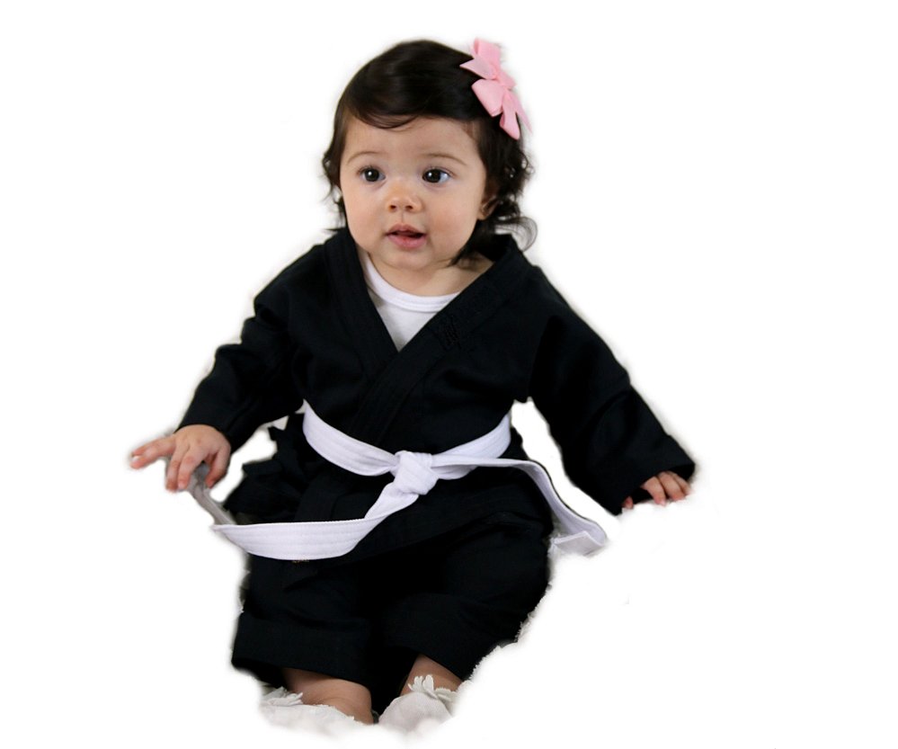 Kimono Baby B1 PRETO - Para bebês até 6 meses de idade - KIMONOS MAXIMO