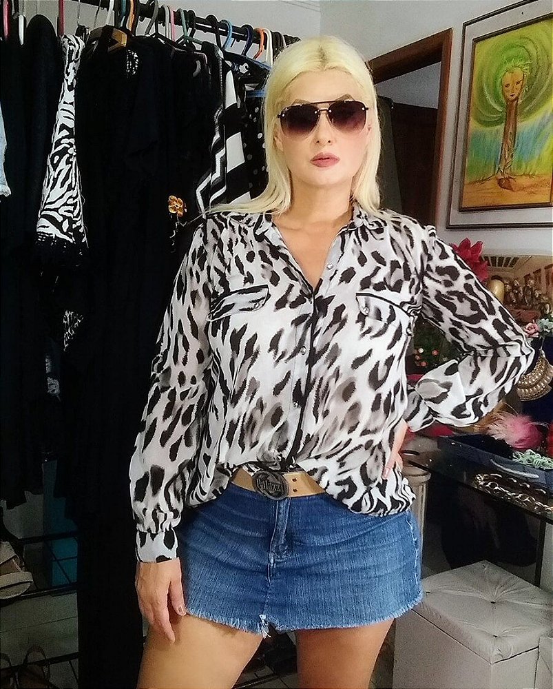camisa feminina animal print