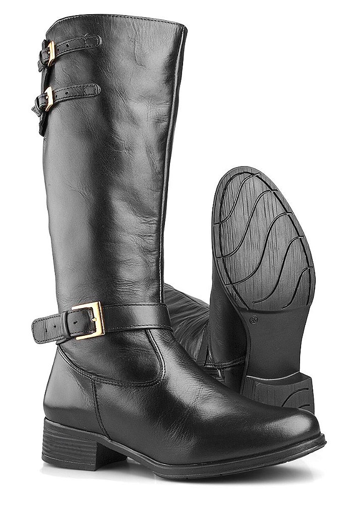 bota cano longo com fivela