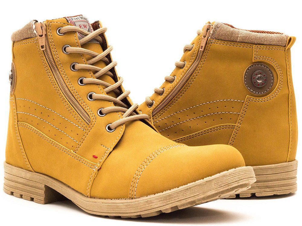 Melhor Bota Casual Masculina Amarela Cano Médio Sf2077 | Confira Agora -  Sapatofranca - A sua loja de calçados online