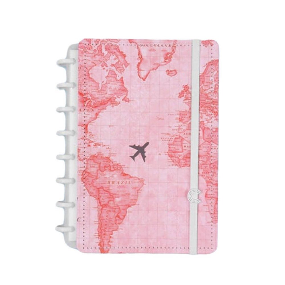 Caderno Inteligente Mapa Mundi Rosa By GoCase De Papier Papelaria