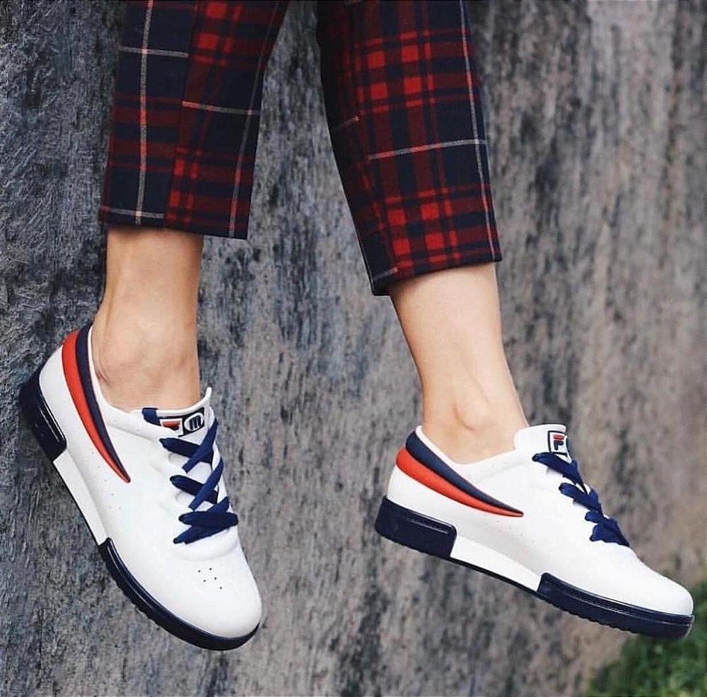 Tênis melissa sneaker + fila - branco azul e vermelho - Loja supremo store